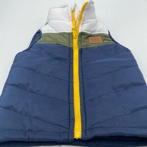 Eddie Bauer Blue Green White Color Block Puffer Vest 24 Months